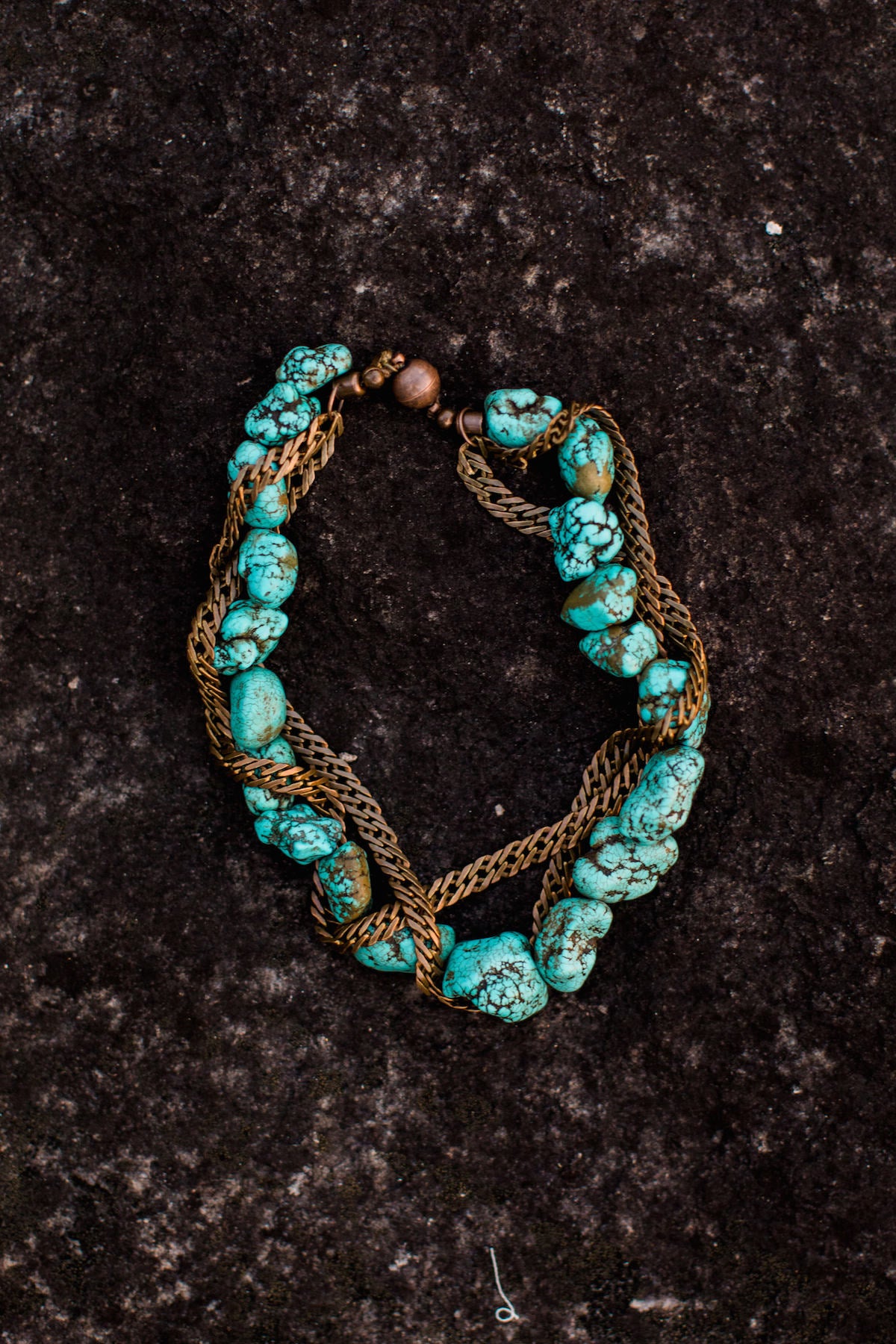 Turquoise & Antique Copper Chunker
