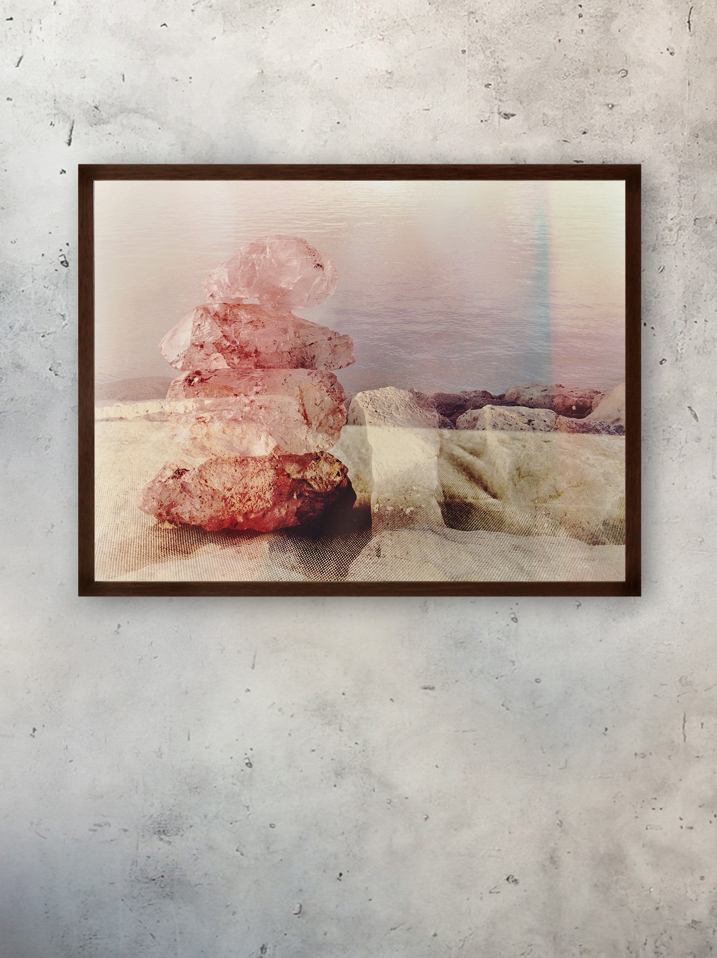 Balance Stacked Himalayan Quartz Totem Reykjavik Photographic Print Framed