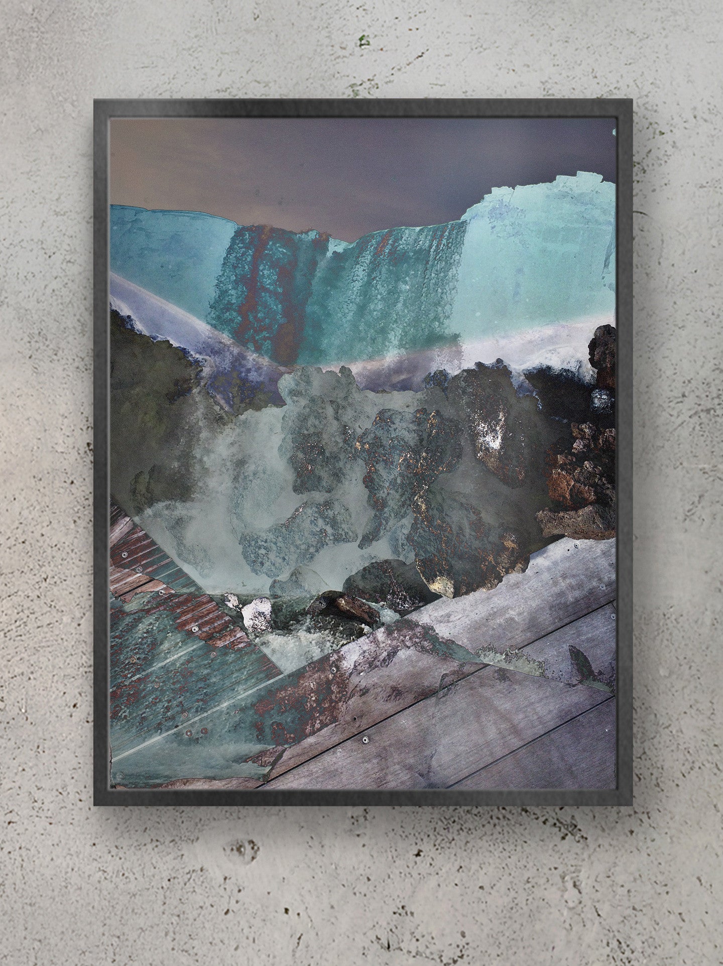 Mineral Falls Stacked Collection Iceland Waterfall Photographic Print Framed