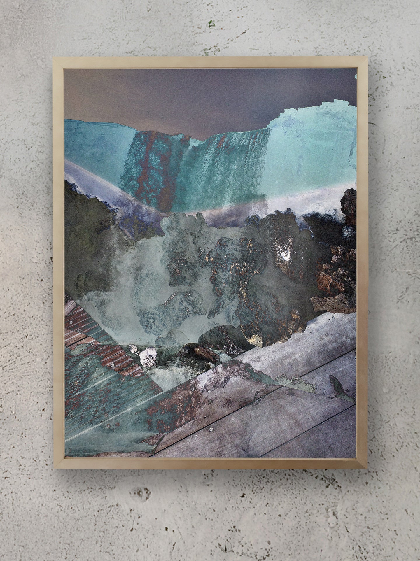 Mineral Falls Stacked Collection Iceland Waterfall Photographic Print Framed