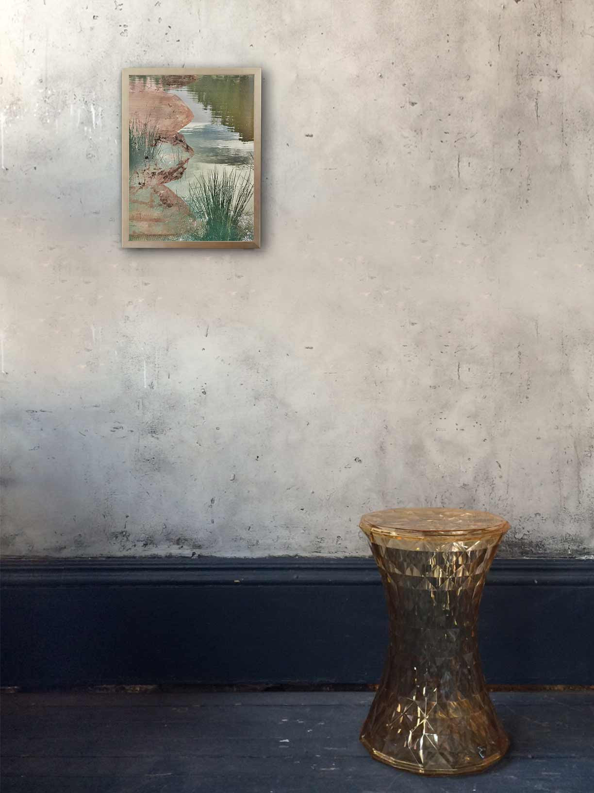 Ripple Effect Stacked Himalayan Quartz Totem Photographic Print Framed In Situ