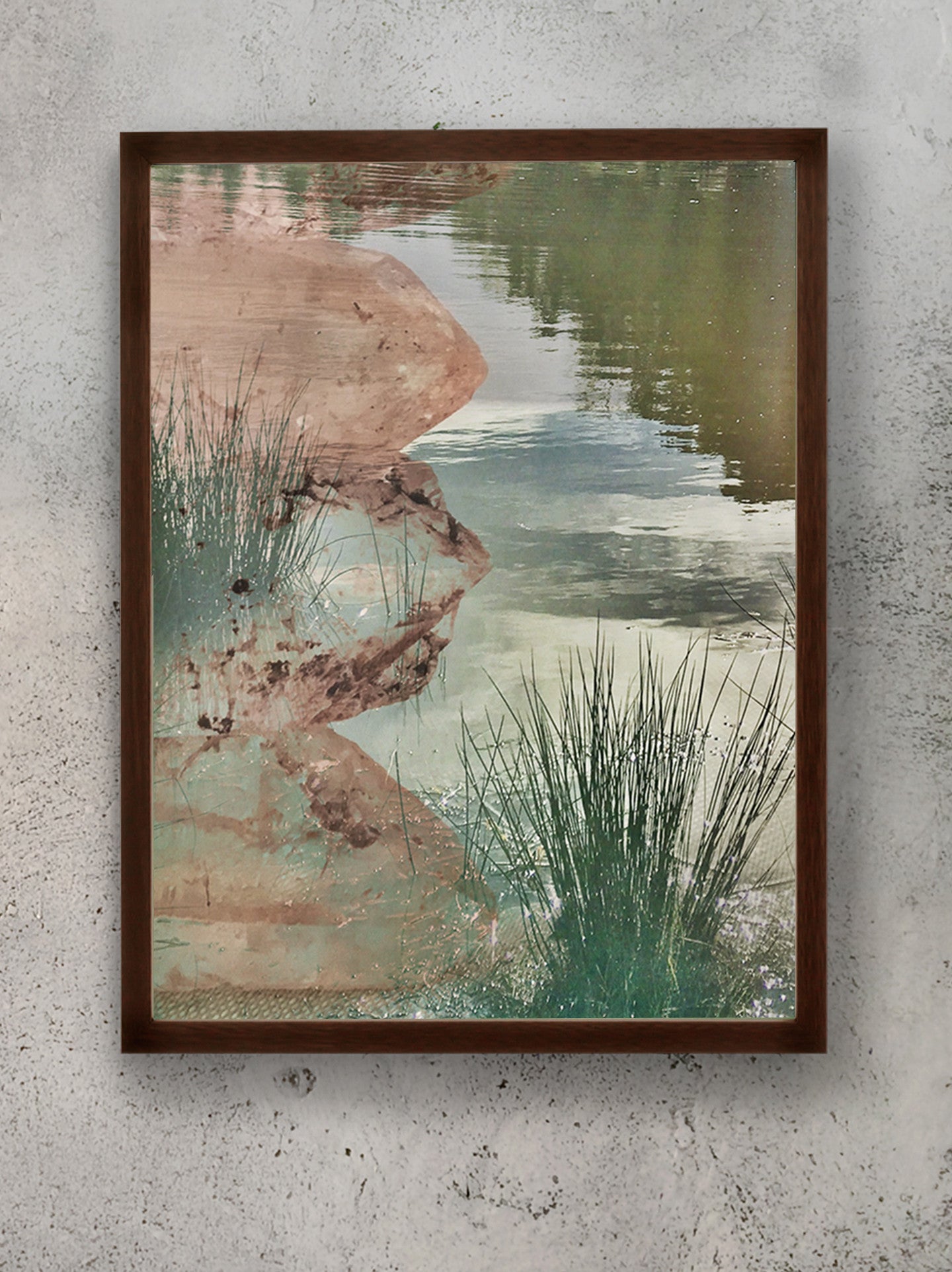 Ripple Effect Stacked Himalayan Quartz Totem Photographic Print Framed