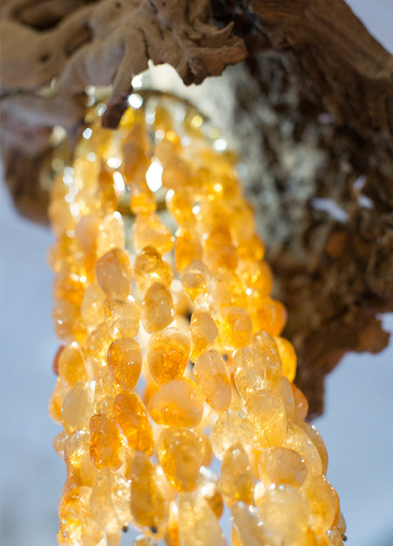 Beehive Chandelier Grapewood Citrine LED